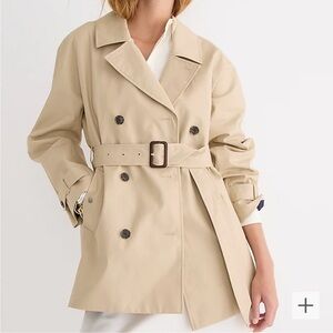 J. Crew Womens Short trench coat BJ979 Khaki Small